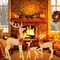 Twisted Champagne Rattan Reindeer Family for Indoor and Outdoor Holiday Use 63" + 52" + 37"